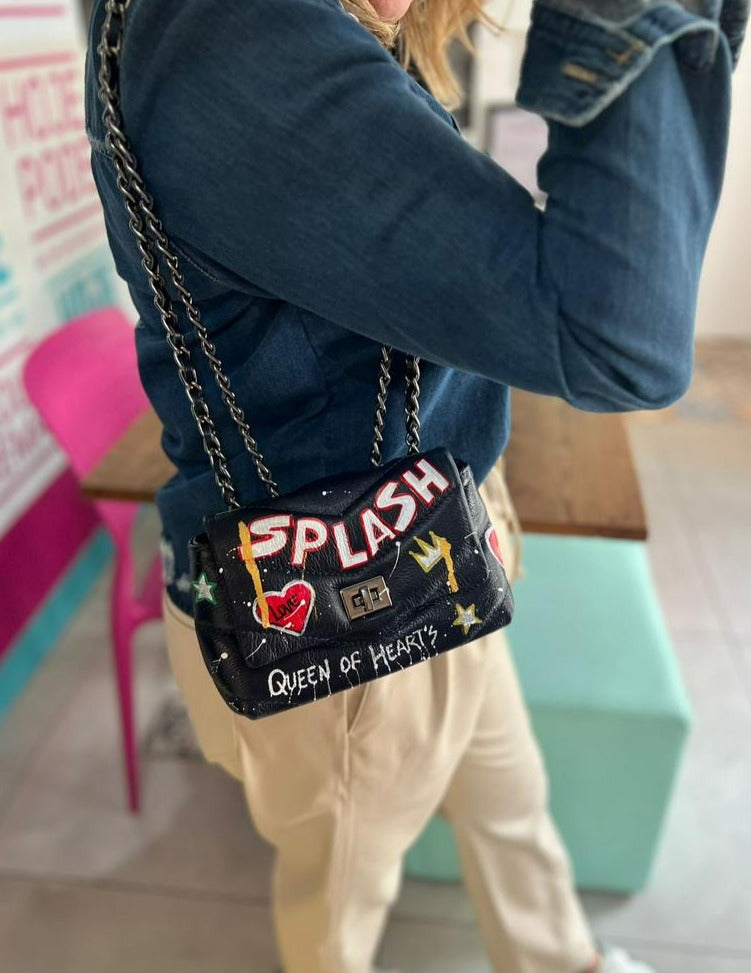Bolsa Splash Love Personalizável - 100% Couro pintado a mão