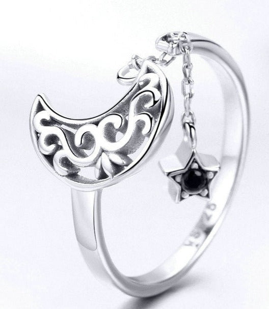 Anel Estrela Pendente - 100% Prata 925