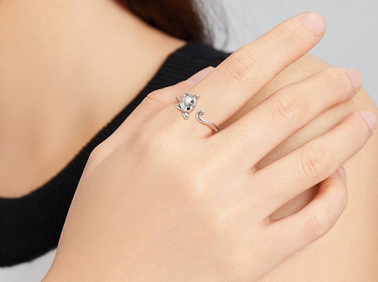 Anel Sweet Cat - 100% Prata 925