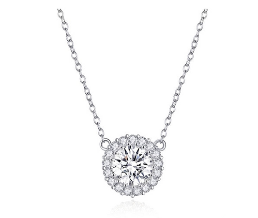 Colar Ponto de Luz Cristal - 100% Prata 925 com Zircônia