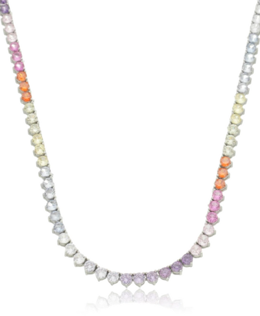 Riviera três pontas color 3mm - Cravejada com zircônias