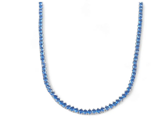 Riviera azul céu três pontas - Cravejada com zircônias