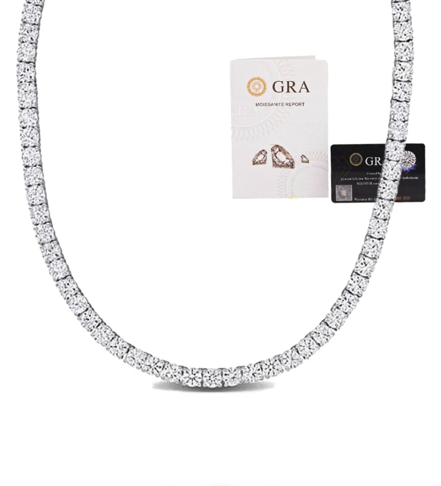 Colar Riviera 4 Garras Classic em Moissanite - 100% Prata 925
