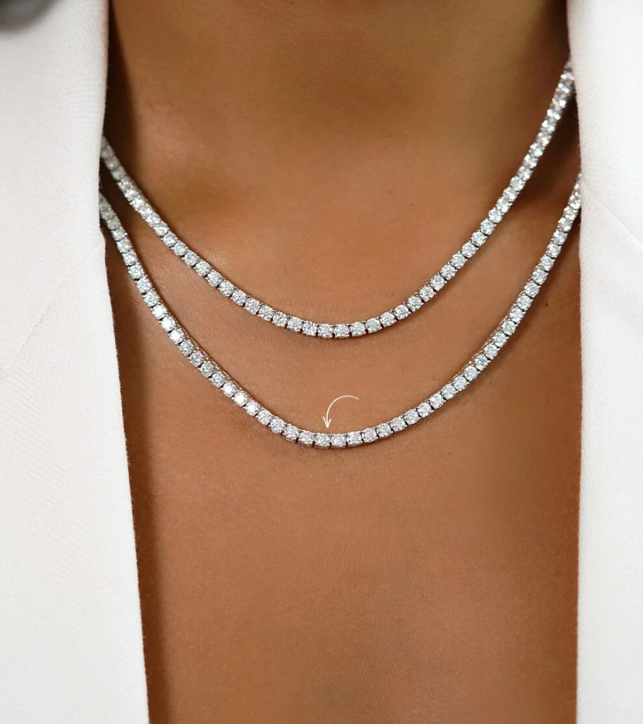 Colar Riviera 4 Garras Classic em Moissanite - 100% Prata 925