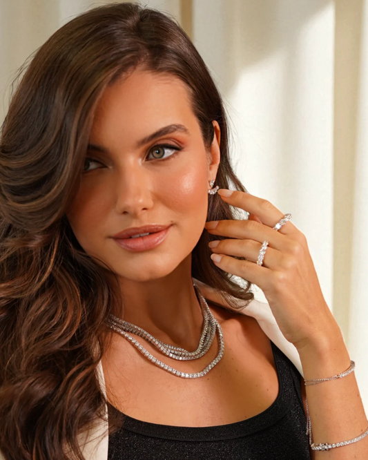 Colar Riviera 4 Garras Classic em Moissanite - 100% Prata 925