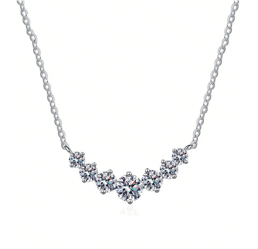 Colar Moissanite Degradê - 100% Prata 925