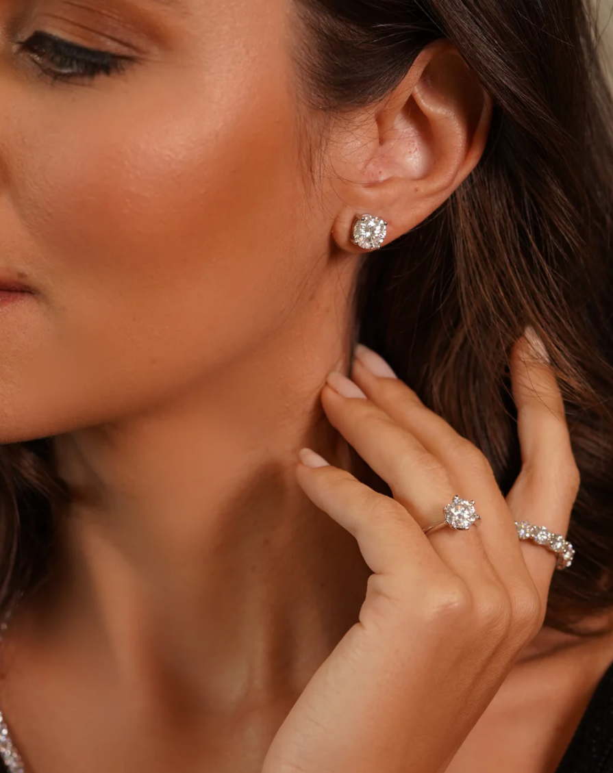 Anel Solitário Moissanite 1 ct - 100% Prata 925