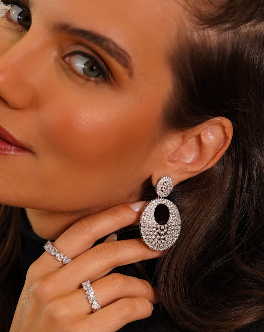 Anel Aparador de Coração Moissanite - 100% Prata 925