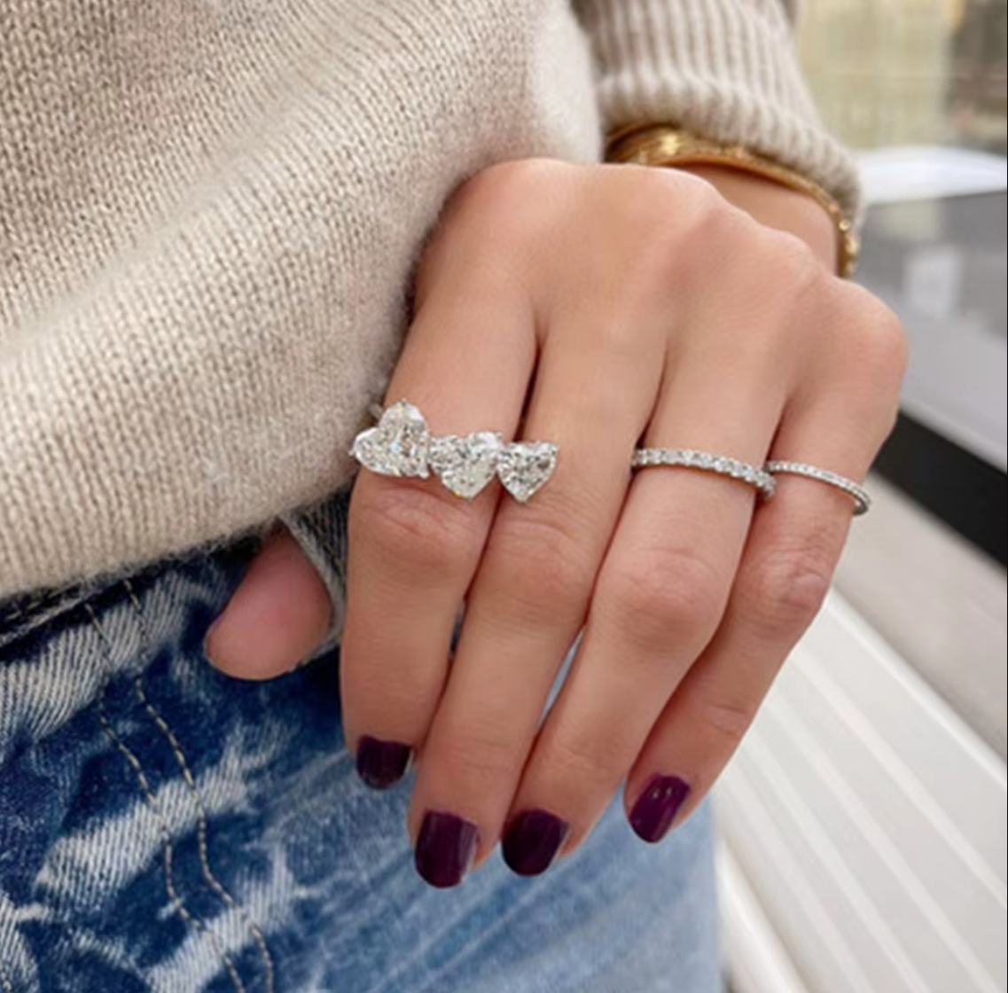 Anel de Coração Lily - 100% Prata 925 com Moissanite