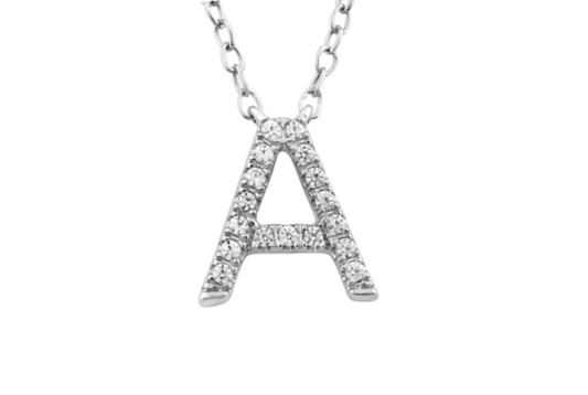 Colar Letra Petit Moissanite - 100% Prata 925