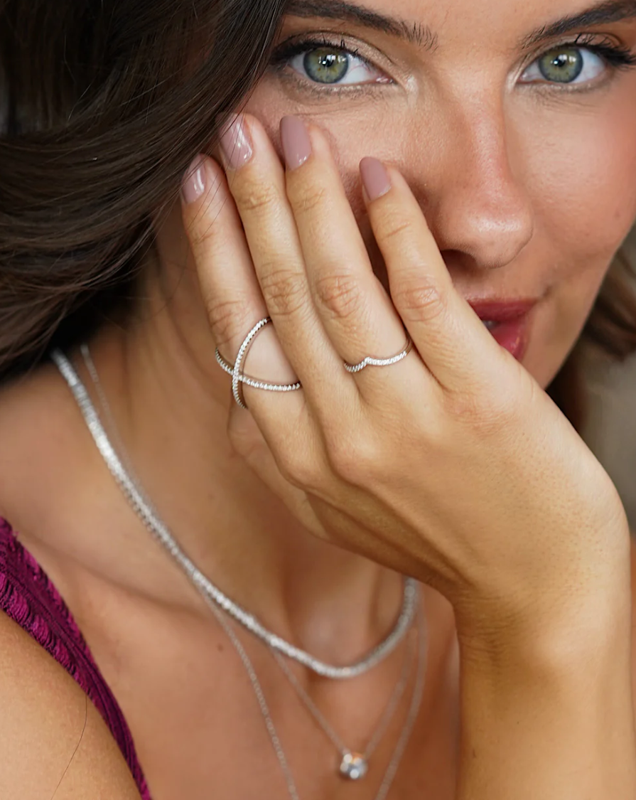 Anel Lumiere Moissanite - 100% Prata 925