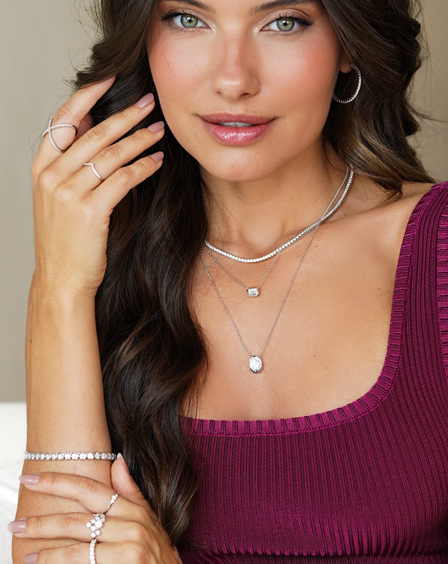 Anel Lumiere Moissanite - 100% Prata 925