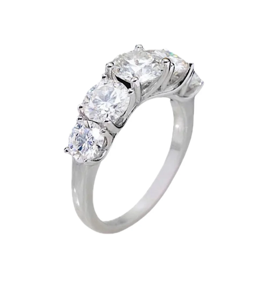 Anel Queen Moissanite 3.6ct - 100% Prata 925
