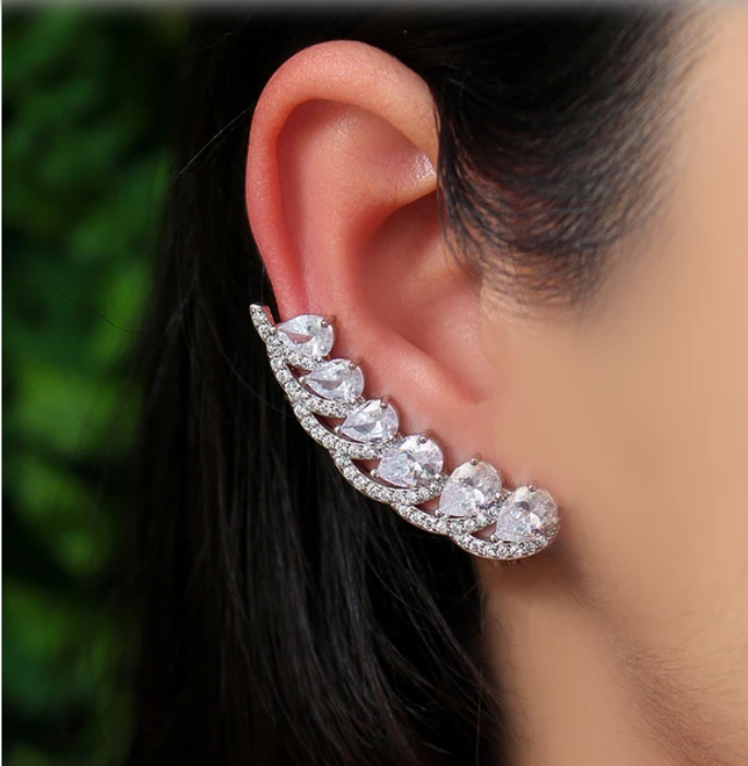 Brinco Ear Cuff Louise - Cravejado com zircônias