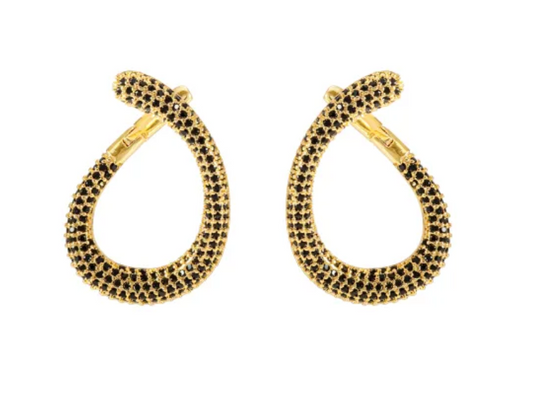 Brinco Argola torcida - Cravejado com zircônias