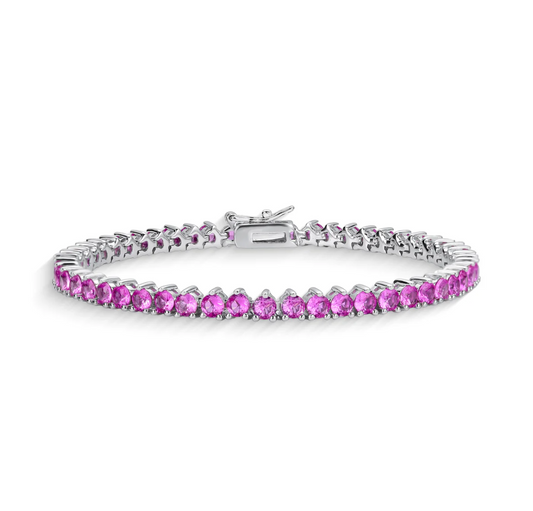 Pulseira riviera pink três pontas 3mm