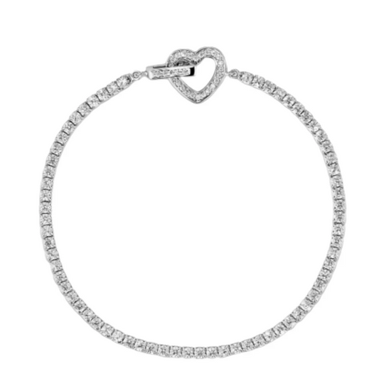 Pulseira riviera três pontas fecho coração