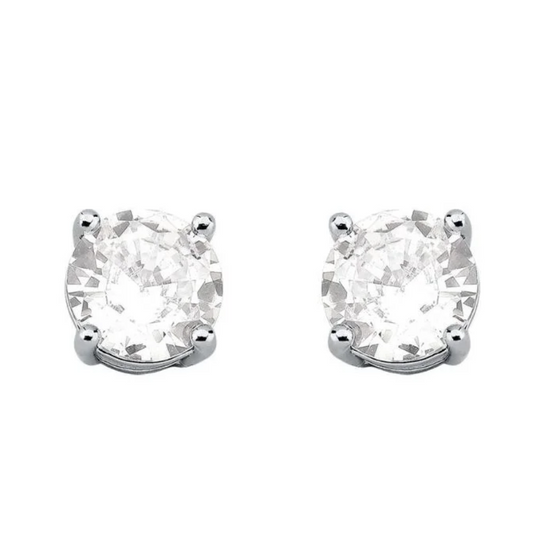 Brinco Ponto de luz - Banhado a ródio branco