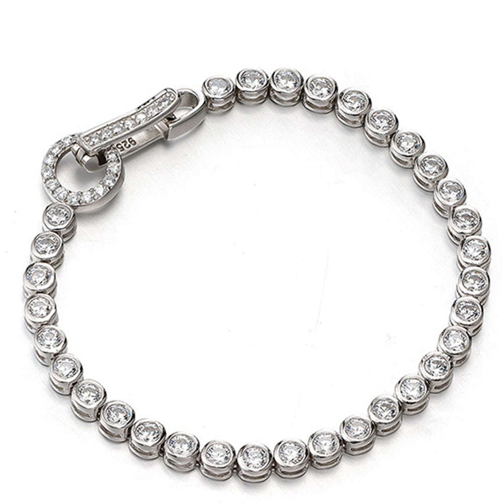 Pulseira Justine - 100% Prata 925 cravejada com Moissanite