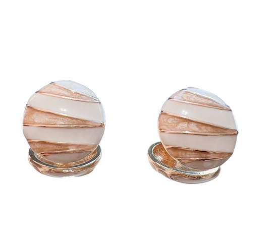 Brinco Botão esmaltado - Pintado a mão