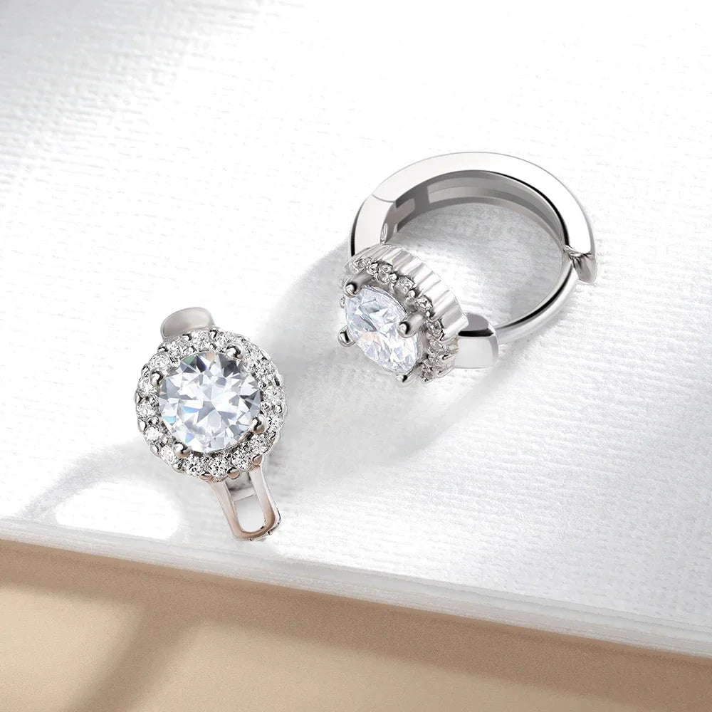 Brinco Serenity Moissanite 1ct - 100% Prata 925