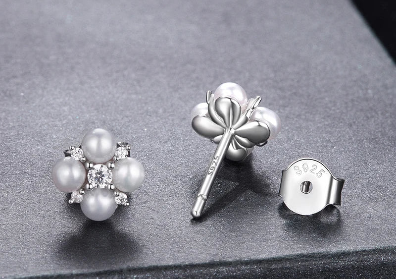 Brinco Pérola Moissanite - 100% Prata 925
