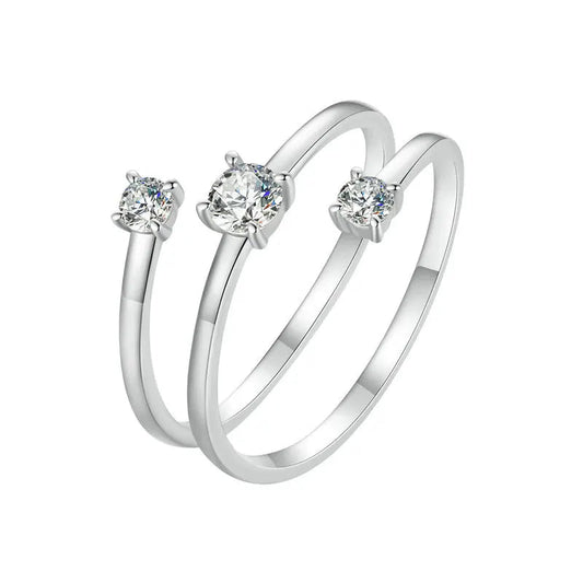 Anel Louise Moissanite - 100% Prata 925