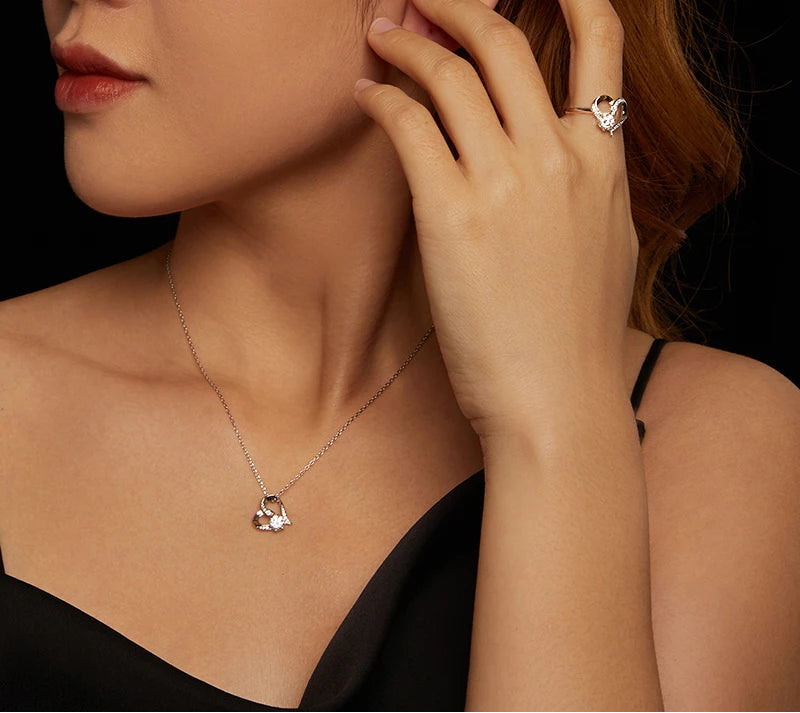 Anel Love Moissanite 0.5 ct - 100% Prata 925