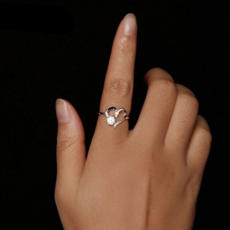 Anel Love Moissanite 0.5 ct - 100% Prata 925
