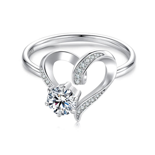 Anel Love Moissanite 0.5 ct - 100% Prata 925