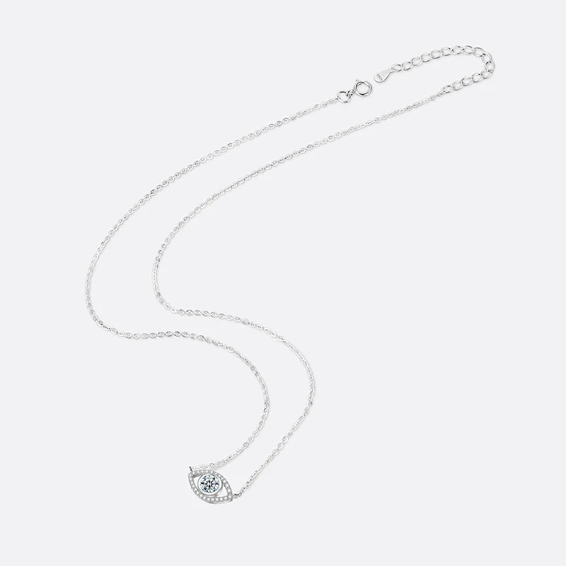 Colar Olho Grego Moissanite - 100% Prata 925