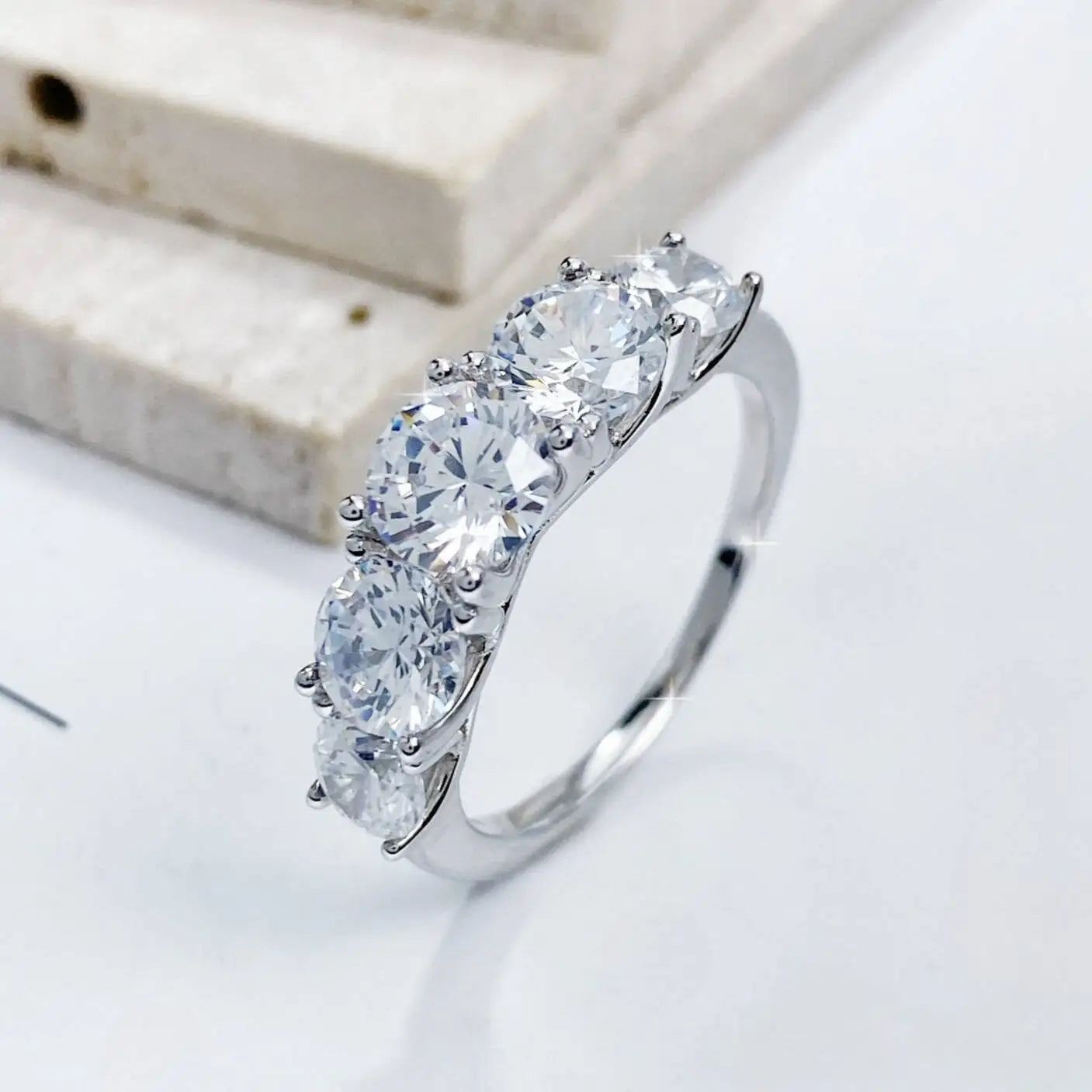 Anel Queen Moissanite 3.6ct - 100% Prata 925
