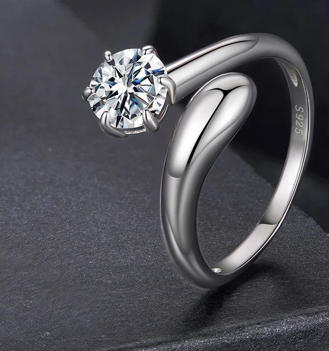 Anel Belle Moissanite 1ct - 100% Prata 925