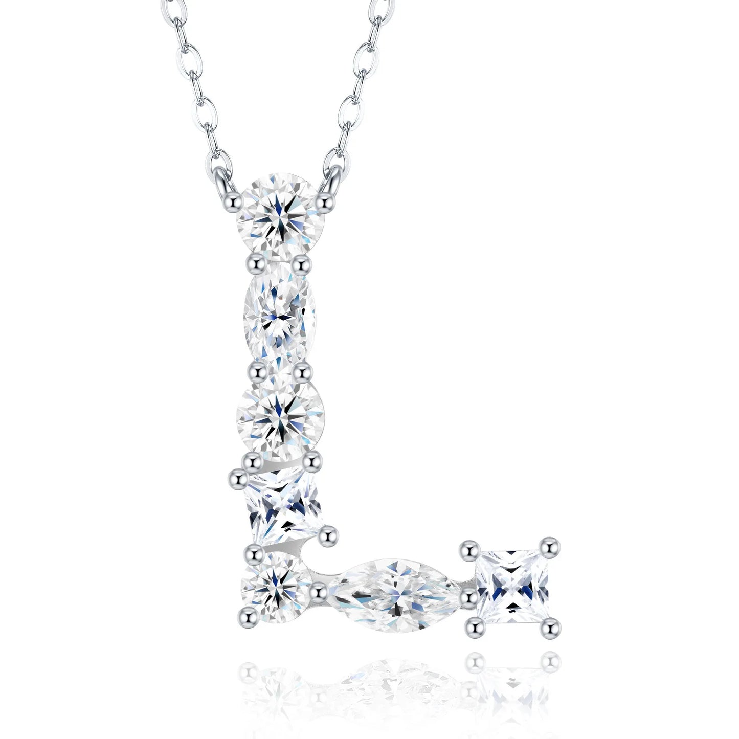 Colar Inicial Moissanite Luxo - 100% Prata 925