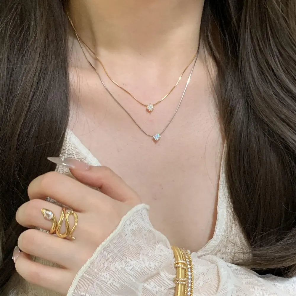 Colar Solitário Moissanite Luxo - 100% Prata 925