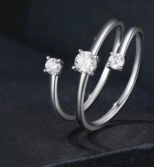 Anel Louise Moissanite - 100% Prata 925