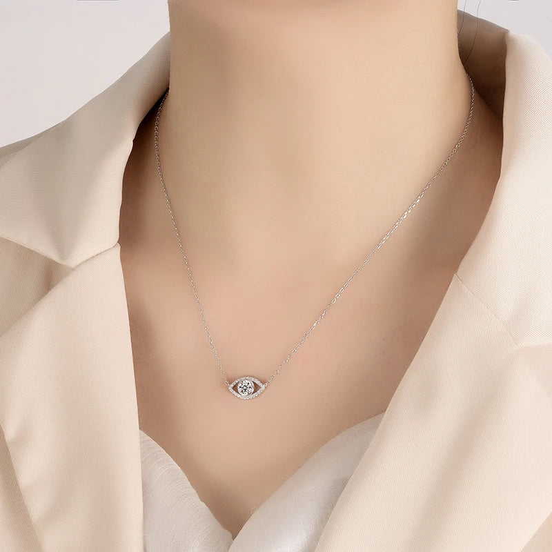 Colar Olho Grego Moissanite - 100% Prata 925
