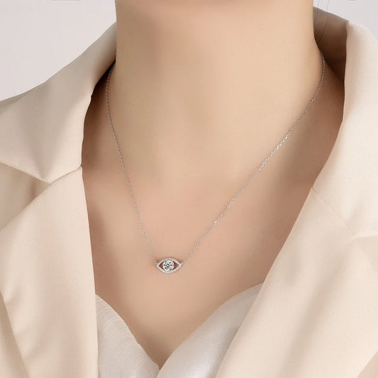 Colar Olho Grego Moissanite - 100% Prata 925