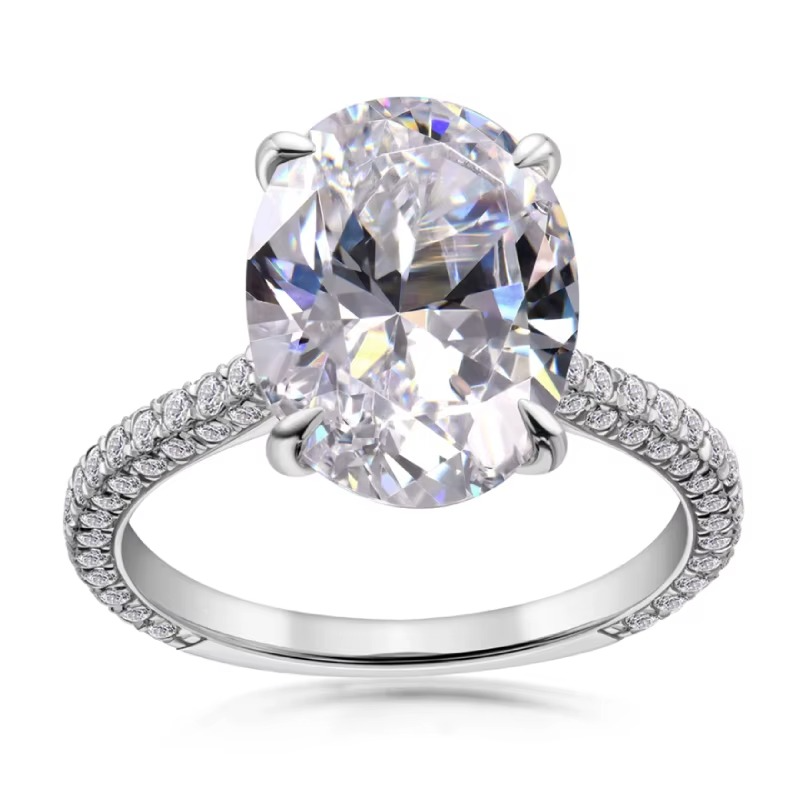 Anel Pedra Oval Moissanite - 100% Prata 925