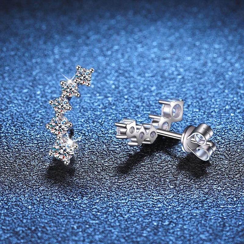 Brinco Ear Cuff Moissanite - 100% Prata 925