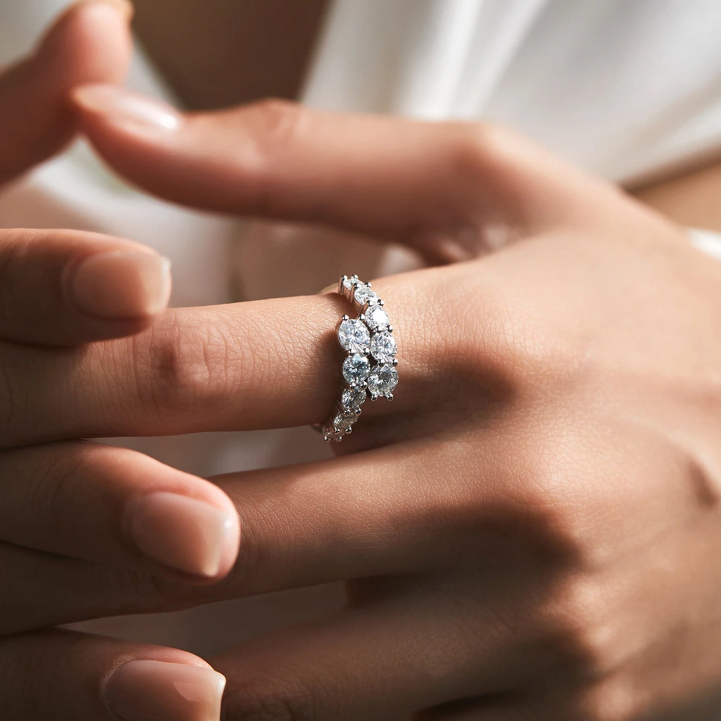 Anel Royale Moissanite - 100% Prata 925