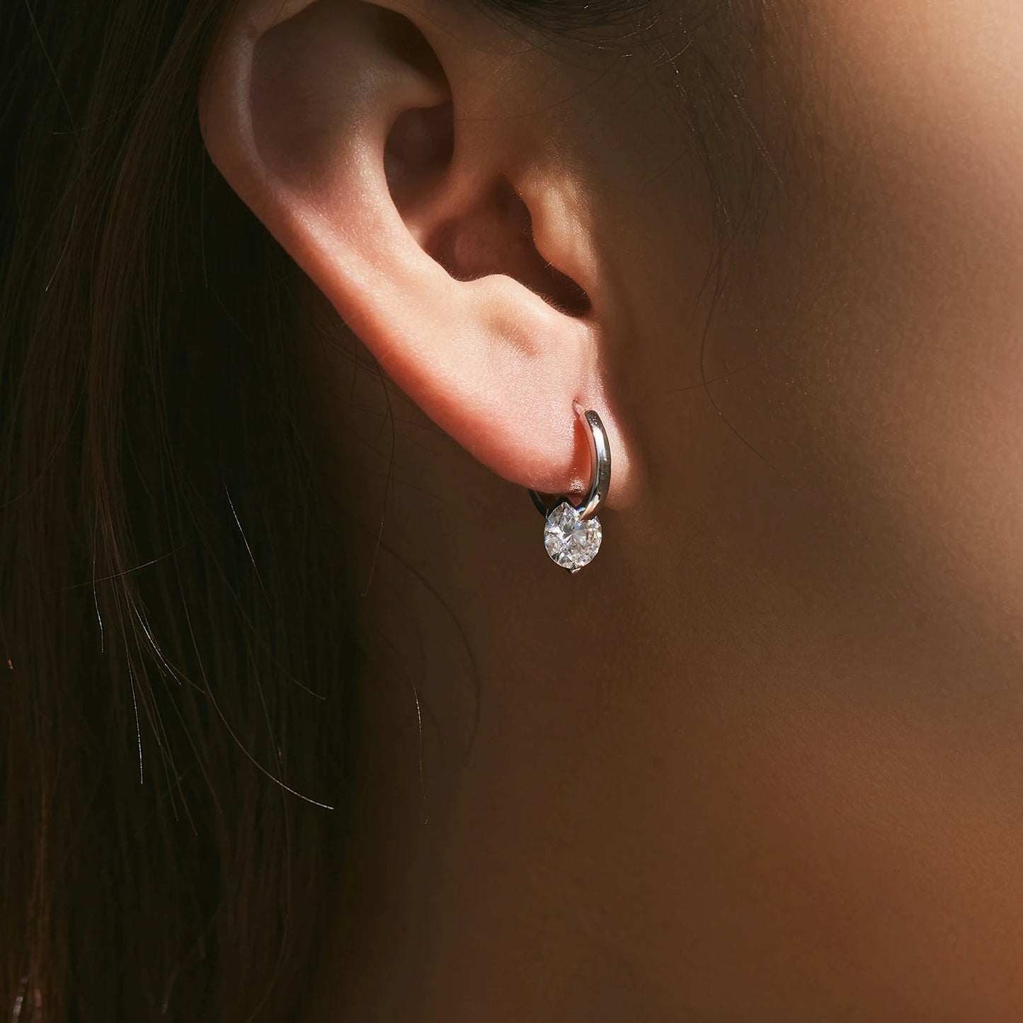 Brinco Grace Moissanite 1 ct - 100% Prata 925