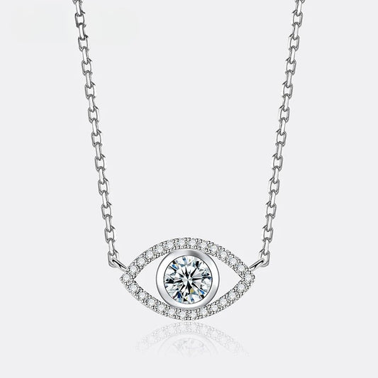 Colar Olho Grego Moissanite - 100% Prata 925