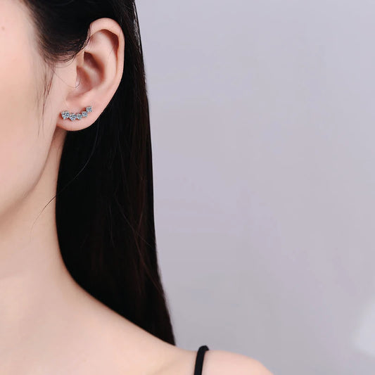Brinco Ear Cuff Moissanite - 100% Prata 925
