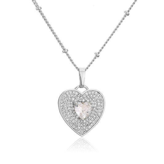 Colar Shine Heart - Cravejado com zircônias