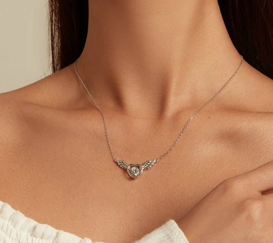 Colar Heart Wings - 100% Prata 925 com zircônia