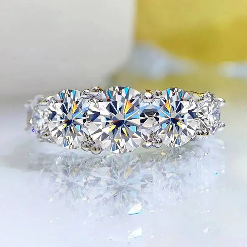 Anel Queen Moissanite 3.6ct - 100% Prata 925