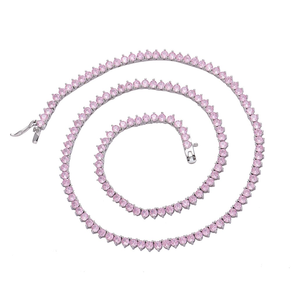 Riviera três pontas rosa bebê - Cravejada com zircônias