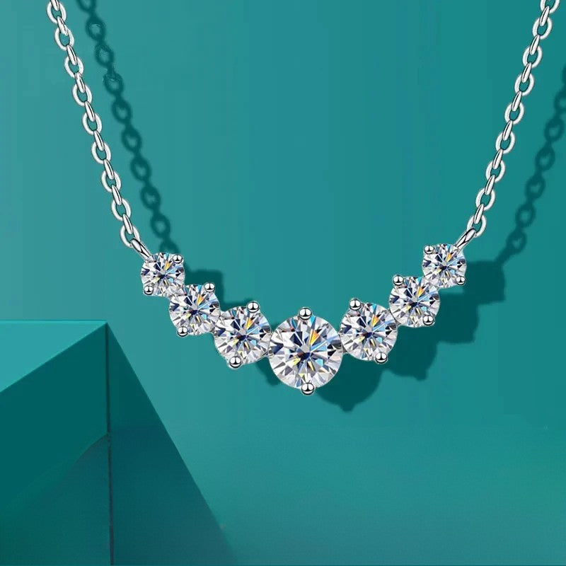 Colar Moissanite Degradê - 100% Prata 925