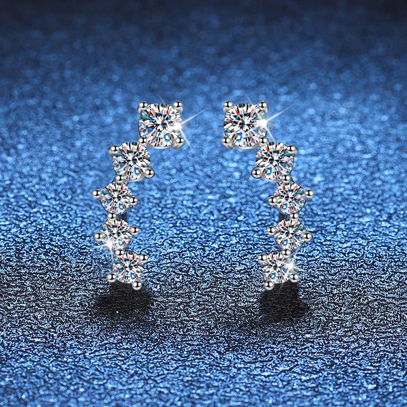 Brinco Ear Cuff Moissanite - 100% Prata 925